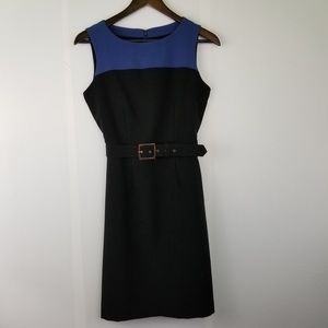 Banana republic blue black sheath dress 2 e2